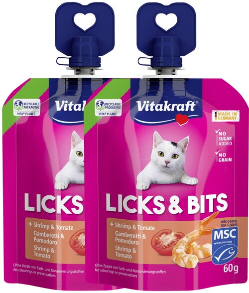 Vitakraft Licks & bits garnaal & tomaat 60g