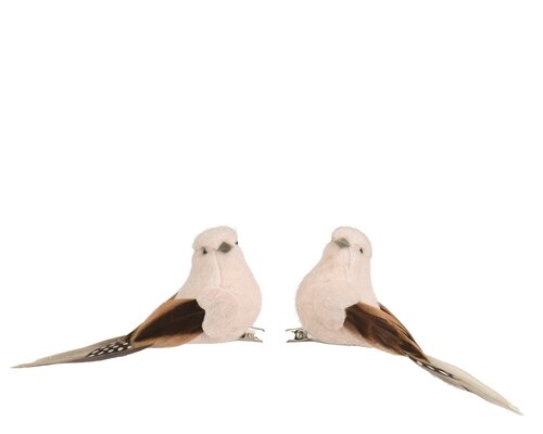 Decoris Vogel polyester feather 2ass