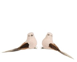 Decoris Vogel polyester feather 2ass