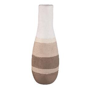 PTMD Voni Brown ceramic round vase earthy tones high L