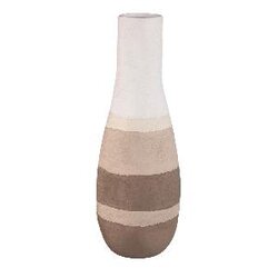 PTMD Voni Brown ceramic round vase earthy tones high L