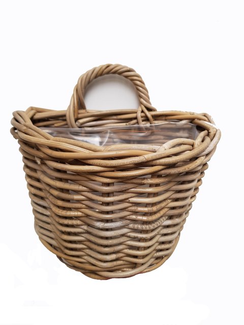 Van der Leeden Wandhanger rotan H20cm antiek grijs