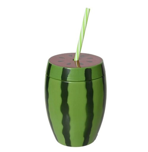 Waterfles plastic l11b11h14cm groen