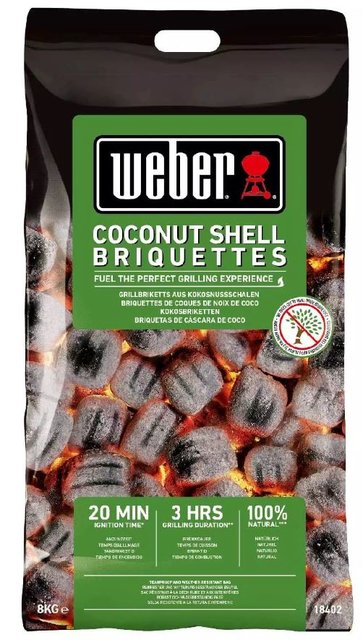 Weber kokosnoot briketten 8kg