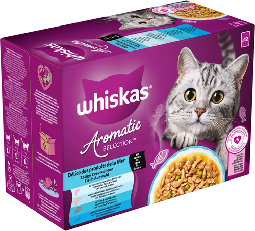 Whiskas kattenvoer in saus Aromatic Selection adult vis 85 g x12 