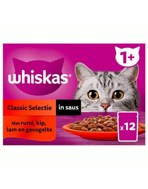 Whiskas Pouch adult saus classic selectie 12x85g