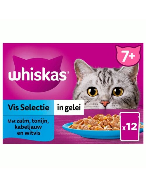 Whiskas Pouch senior gelei vis selectie 12x85g