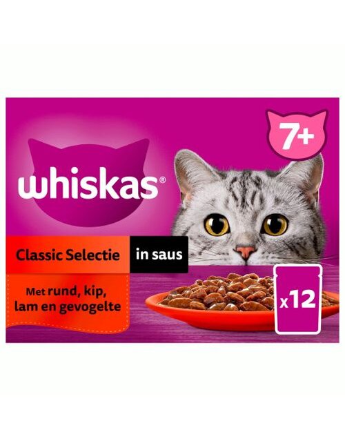 Whiskas Pouch senior saus class selectie 12x85g