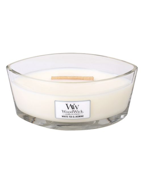 White Tea & Jasmine Ellipse WoodWick HeartWick Can