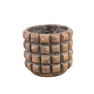 PTMD Wiliam Brown cement round pot blocks gold finish M