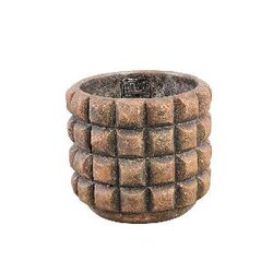 PTMD Wiliam Brown cement round pot blocks gold finish M