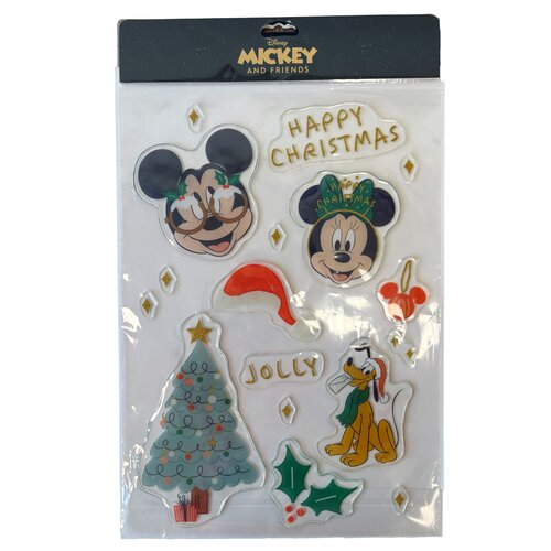 Window Stickers Mickey & Friends glitter gel A3