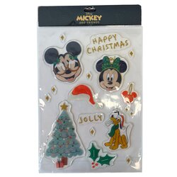 Window Stickers Mickey & Friends glitter gel A3