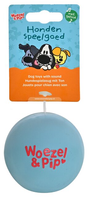 Woezel & Pip BAL LATEX BUURPOES BLAUW 7,5CM