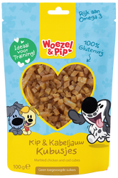 Woezel & Pip KIP EN KABELJAUW KUBUSJES 100 GRAM