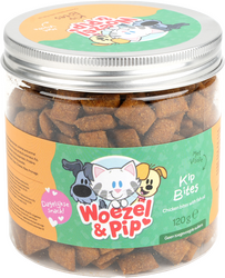 Woezel & Pip KIPPEN BITES MET VISOLIE IN POT 120 GRAM