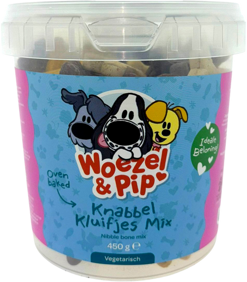 Woezel & Pip KNABBEL KLUIF MIX KOEKJES IN POT 450 GR.