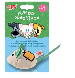 Woezel & Pip MUIS+PATCH CANVAS+CATNIP+BEL WIT 8CM