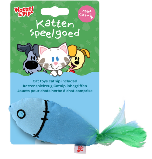 Woezel & Pip RITSELVIS+VEREN+CATNIP BLAUW 25CM