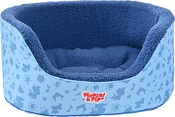 Woezel & Pip SLAAPMAND HOGE RAND BLAUW 50CM