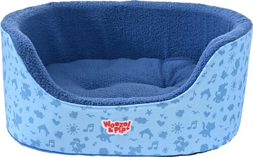 Woezel & Pip SLAAPMAND HOGE RAND BLAUW 70CM