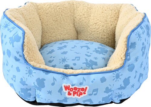 Woezel & Pip SLAAPMAND ROND BLAUW 50CM