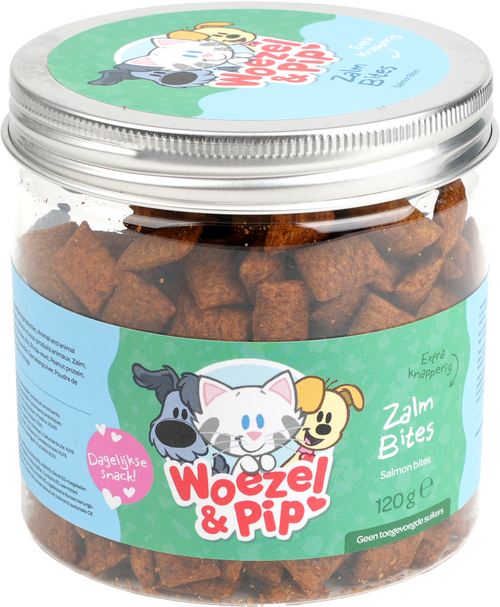 Woezel & Pip ZALM BITES IN POT 120 GRAM