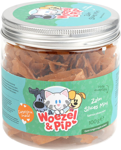 Woezel & Pip ZALM SLICES IN POT 100 GRAM