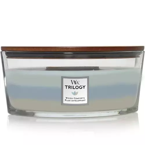 Woven Comfort Trilogy Ellipse WoodWick Candle