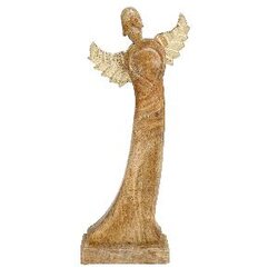 PTMD Xmas Benji brown natural wood angel gold wings S