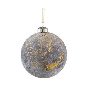 PTMD Xmas Femma gold grey velvet glass ball L