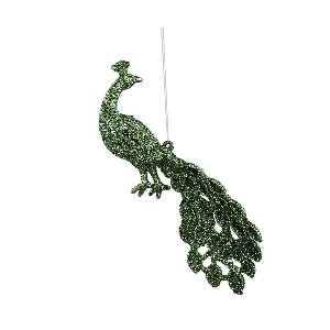 PTMD Xmas Mazon plastic green hanging deco peacock
