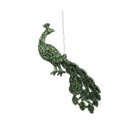 PTMD Xmas Mazon plastic green hanging deco peacock
