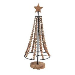 PTMD Xmas Melas natural wooden beads tree statue round