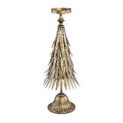 PTMD Xmas Wellz metal candleholder tree round L