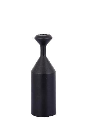 PTMD Yanou Black aluminum candleholder hourglass S