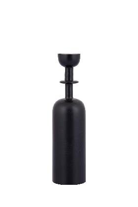 PTMD Yanou Black aluminum candleholder with ring S