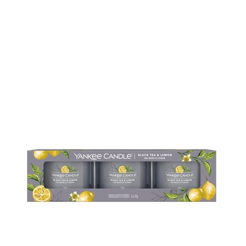YC Black Tea & Lemon Filled Votive 3-pack