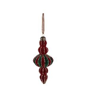PTMD Youra Dark Green glass double color ornament