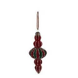 PTMD Youra Dark Green glass double color ornament