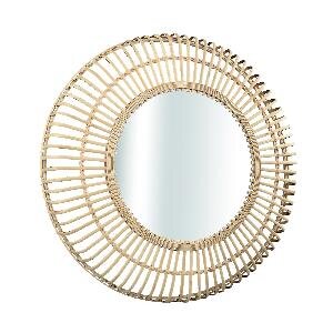 PTMD Zandor Natural bamboo mirror round big