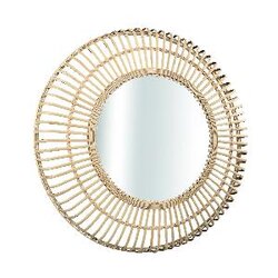PTMD Zandor Natural bamboo mirror round big