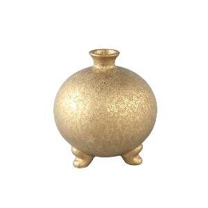 PTMD Zoran Gold ceramic glazed bottle pot bulb on footM