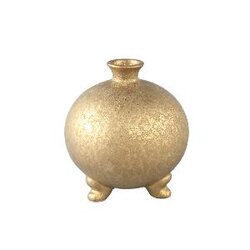 PTMD Zoran Gold ceramic glazed bottle pot bulb on footM